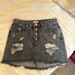 Black washed denim skirt size small